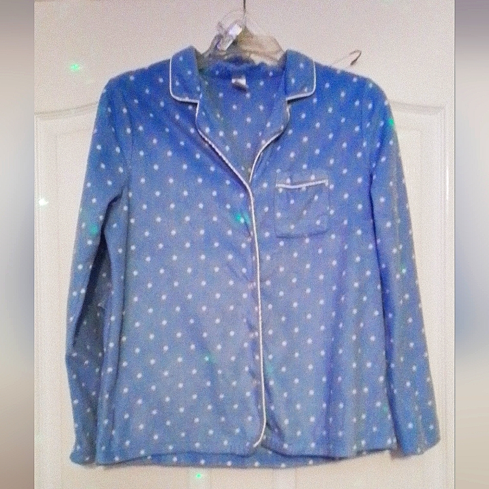 Adonna Sleepwear Women's Size Med, Soft Polka Dotted pj's in Baby Blue & White!